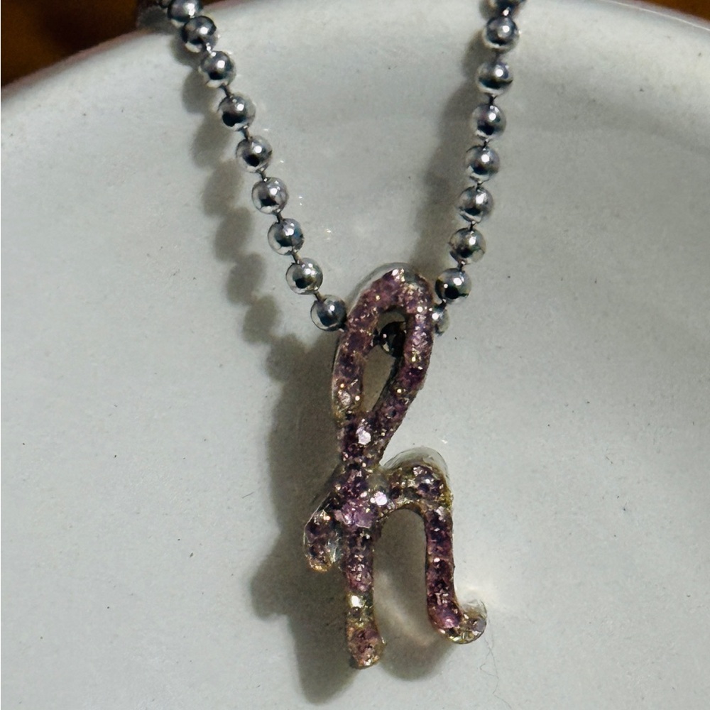Alex Woo 18 inch h necklace with pink glitter